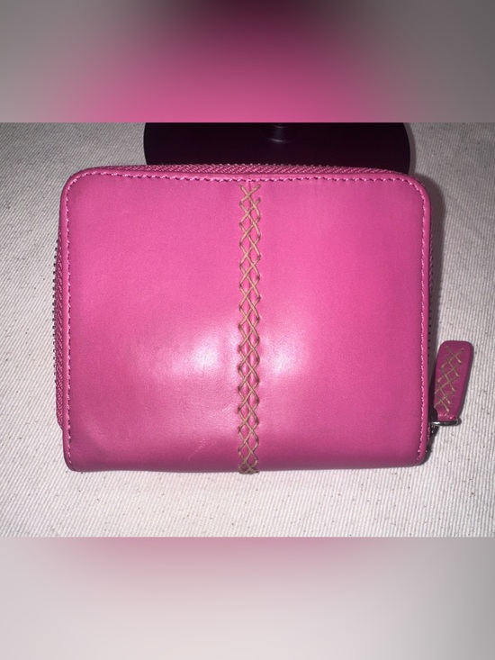 Sigrid Olsen Handbags - Sigrid Olsen Pink Leather Zip-Around Wallet | Suede Interior | Compact | EUC